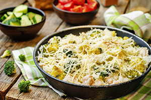 Preparación de brocoli con queso